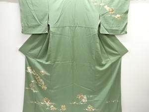 色紙に宝尽くし模様刺繍訪問着